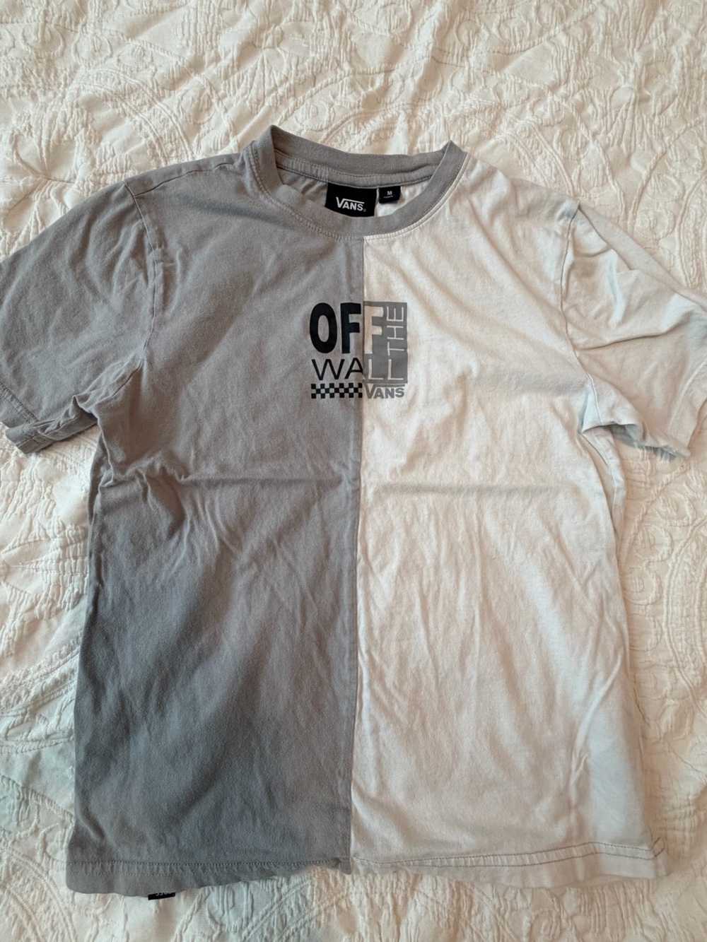 2 for$6✨Vans Boy’s Off The Wall Two-Tone Gray T-Shirt Size M (Age 10-12)